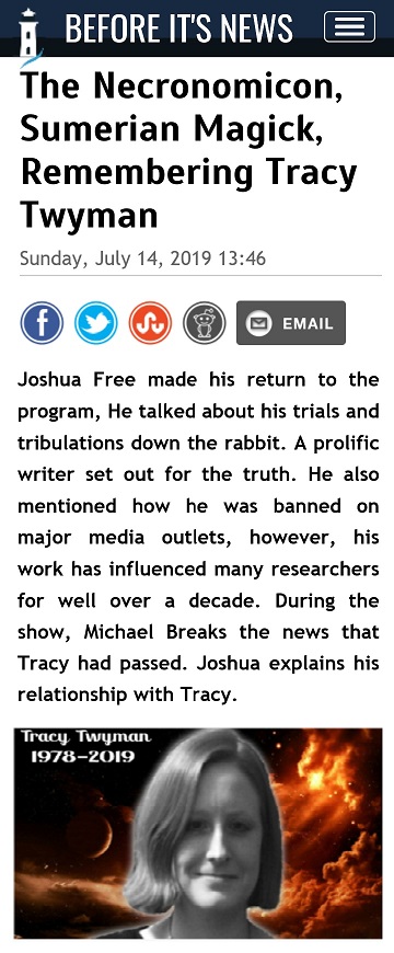 Joshua Free on Mardukite Necronomicon, Sumerian Magick & Remembering Tracy Twyman